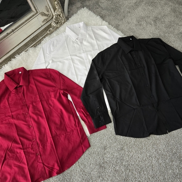 Luxury Collection Casual Long Sleeve Button Down Shirts. Bundle of 3. Si… - Picture 2 of 5